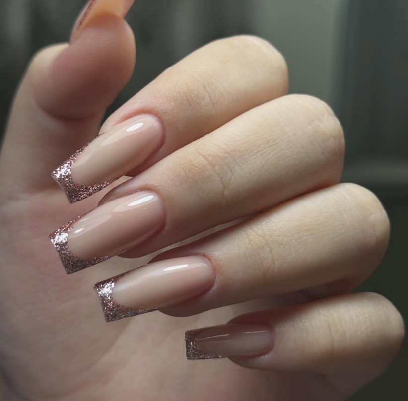 Френч с блёстками nail_serkvna